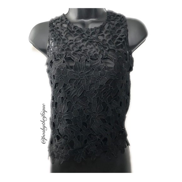 Love Culture Tops - Love Culture Laser Cut Floral Sleeveless Top